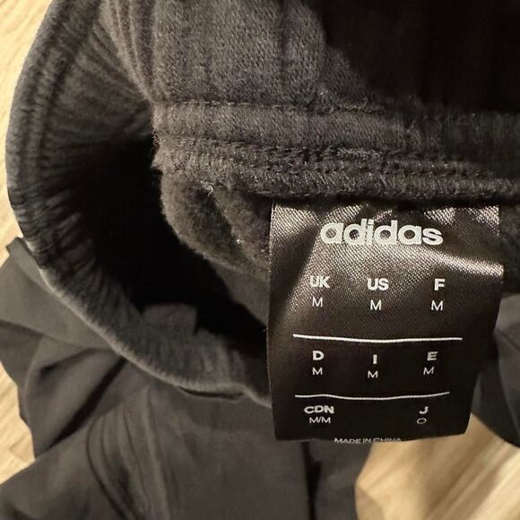 Adidas Fleece Men's Black Striped Joggers - Picture 5 of 5